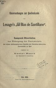 Tapa de Untersuchungen zur Quellenkunde von Lesage's "Gil Blas de Santillane"