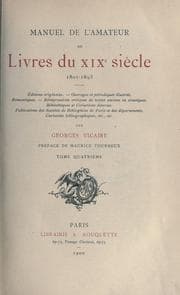 Tapa de Manuel de l'amateur de livres du 19e siècle, 1801-1893