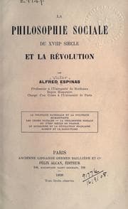 Tapa de La philosophie sociale du XVIIIe siècle et la Révolution