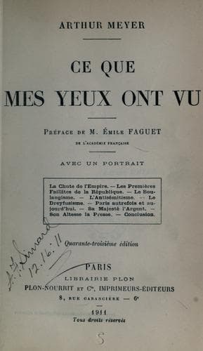 Tapa de Ce que mes yeux ont vu
