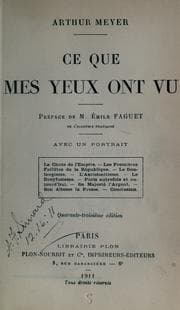 Tapa de Ce que mes yeux ont vu