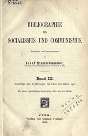 Tapa de Bibliographie des Socialismus und Communismus