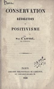 Tapa de Conservation, révolution et positivisme