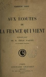 Tapa de Aux écoutes de la France qui vient