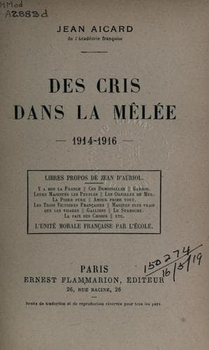 Tapa de Des cris dans la mêlée