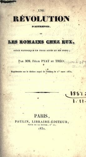 Tapa de Une révolution d'autrefois