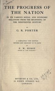 Tapa de The progress of the Nation in its various social and economic relations from the beginning of the nineteenth century