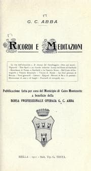 Tapa de Ricordi e meditazioni