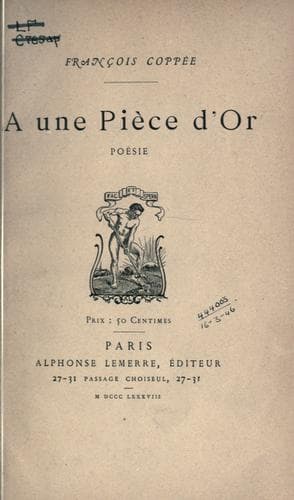 Tapa de A une pièce d'or, poésie
