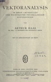 Tapa de Vektoranalysis in ihren Grundzügen und wichtigsten physikalischen Anwendungen