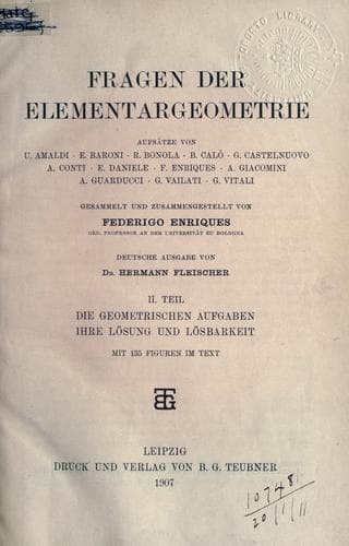 Tapa de Fragen der Elementargeometrie