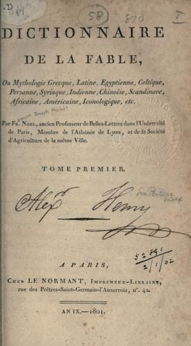 Tapa de Dictionnaire de la fable