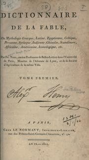 Tapa de Dictionnaire de la fable