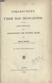 Tapa de Vorlesungen über das Ikosaeder und die Auflösung der Gleichungen vom fünften Grade