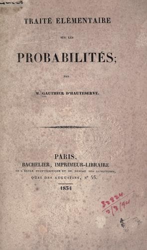 Tapa de Traité élémentaire sur les probabilités