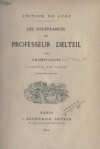 Tapa de Les souffrances du professeur Delteil