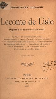 Tapa de Leconte de Lisle, d'après des documents nouveaux