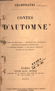 Tapa de Contes d'automne [par] Champfleury