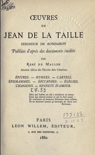 Tapa de Oeuvres