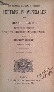 Tapa de Les première, quatrième et treizième lettres provinciales