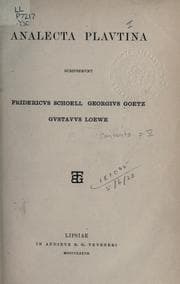 Tapa de Analecta Plautina