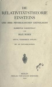 Tapa de Die Relativitätstheorie Einsteins und ihre physikalischen Grundlagen, elementar dargestellt