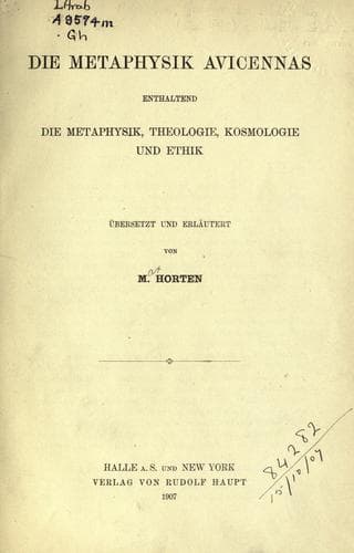 Tapa de Die Metaphysik Avicennas