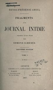 Tapa de Fragments d'un journal intime