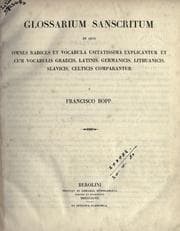 Tapa de Glossarium Sanscritum