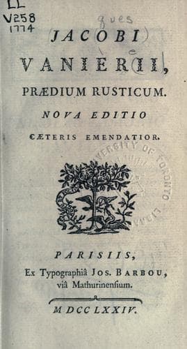 Tapa de Praedium rusticum