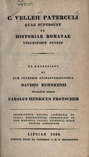 Tapa de Quae supersunt ex Historiae Romanae voluminibus duobus