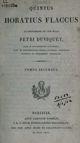 Tapa de Quintus Horatius Flaccus