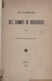 Tapa de La famille des Champs de Boishebert