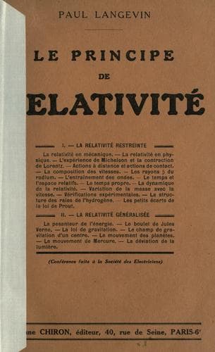 Tapa de Le principe de relativité
