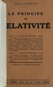Tapa de Le principe de relativité