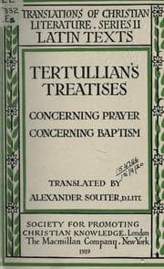 Tapa de Treatises: Concerning prayer, Concerning baptism