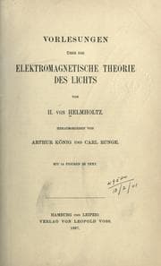 Tapa de Vorlesungen über die elektromagnetische Theorie des Lichts