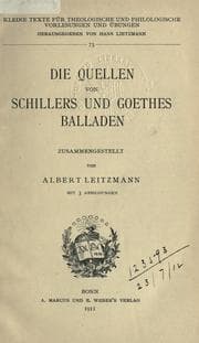 Tapa de Die Quellen von Schillers und Goethes Balladen