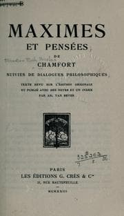Tapa de Maximes et pensées, suivies de dialogues philosophiques