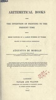 Tapa de Arithmetical books from the invention of printing to the prsent time