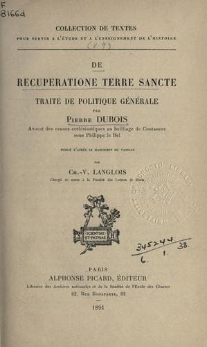 Tapa de De recuperatione Terre Sancte