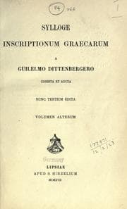 Tapa de Sylloge inscriptionum graecarum