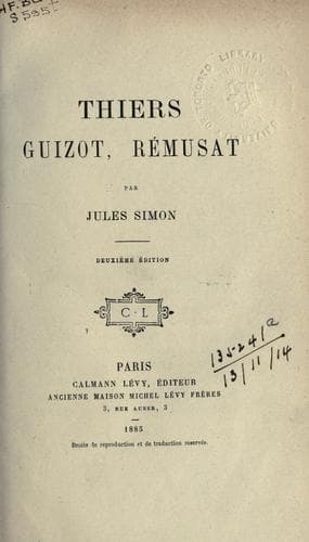 Tapa de Thiers, Guizot, Rémusat