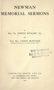 Tapa de Newman memorial sermons