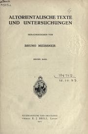 Tapa de Altorientalische Texte und Untersuchungen
