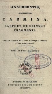 Tapa de Anacreontis, quae feruntur, carmina, Sapphus et Erinnae fragmenta