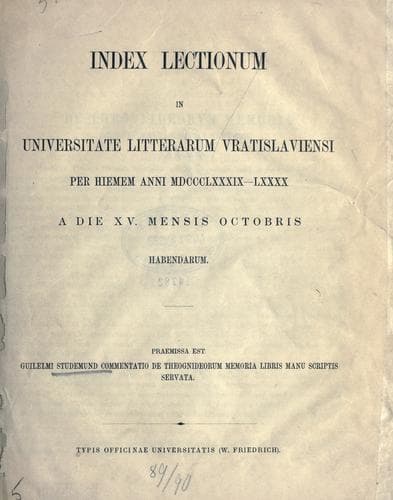 Tapa de De theognideorum memoria libris manu scriptis servata