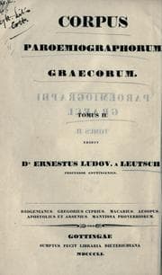 Tapa de Corpus paroemiographorum Graecorum, ediderunt E.L. a Leutsch et F.G. Schneidewin