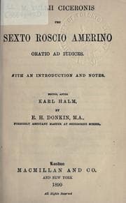 Tapa de Pro Sexto Roscio Amerino, oratio ad iudices