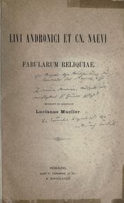 Tapa de Livi Andronici et Cn. Naevi fabularum reliquiae